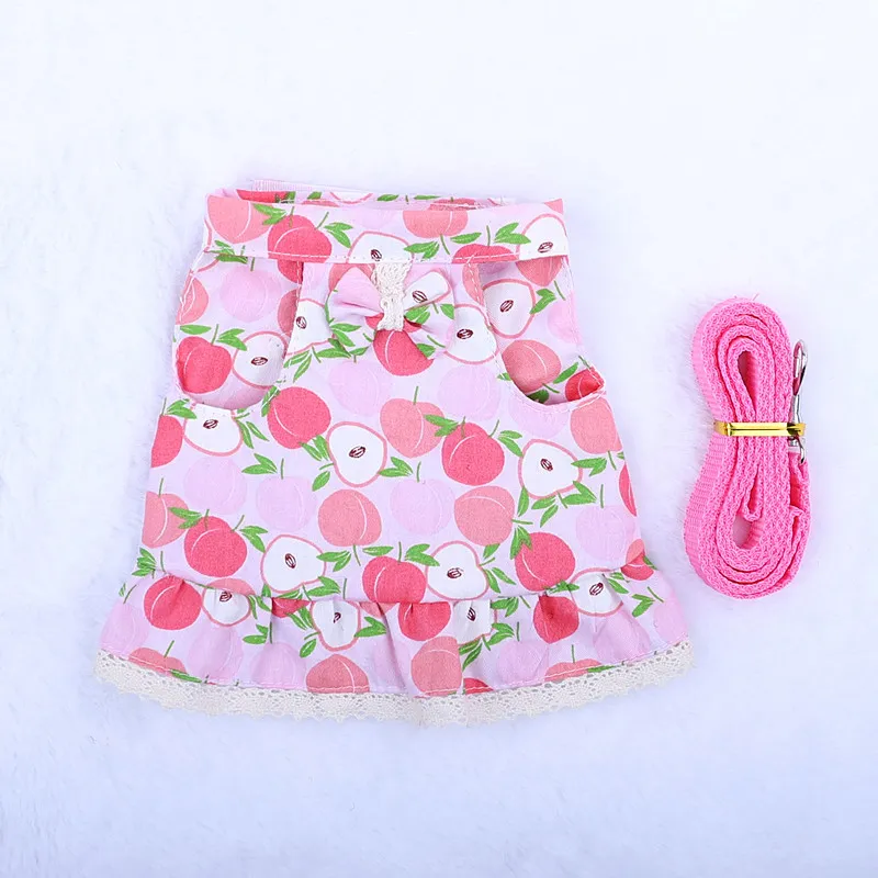 Rabbit Hand Holding Rope Chest Back Lace Skirt - Peach