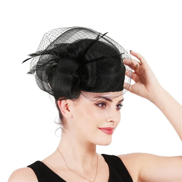 Handmade Noble High end Linen Headdress Vintage Top Hat Black - Shop at LoveMi