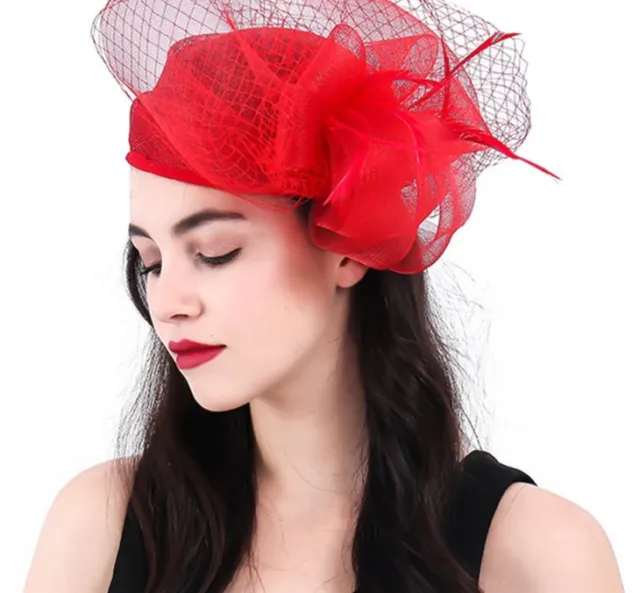 Handmade Noble High end Linen Headdress Vintage Top Hat Red - Shop at LoveMi