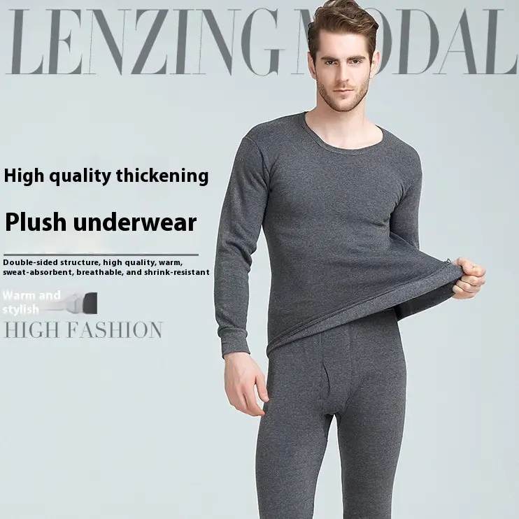 Men's Thermal Underwear Fleece-lined Thickened Long Johns