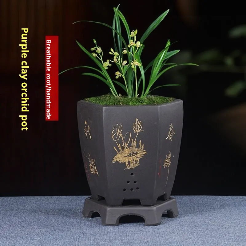 Hexagonal Large Ceramic Flowerpot
