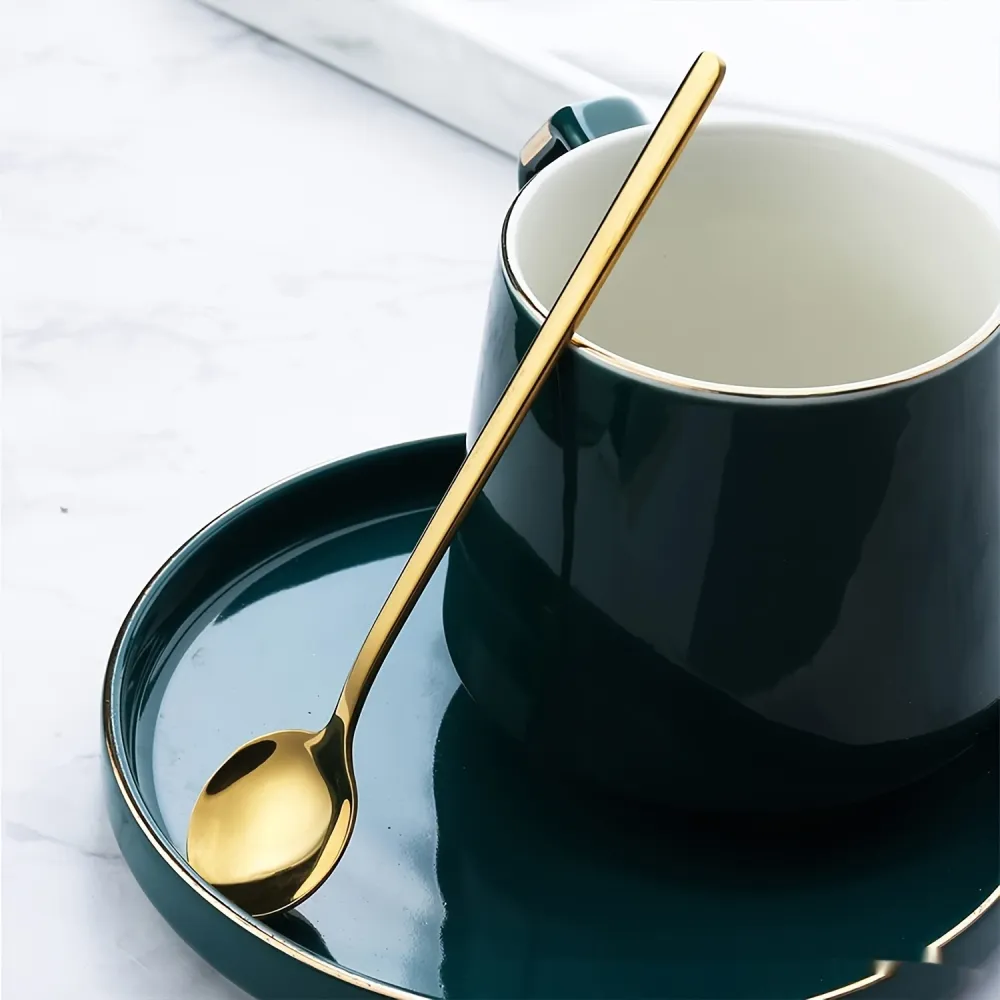 Stainless Steel Round Long Handle Stirring Coffee Spoon