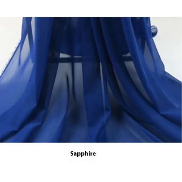 Women's Solid Color Thin Chiffon Breathable Sun Protection Shawl Sapphire Blue - Shop at LoveMi