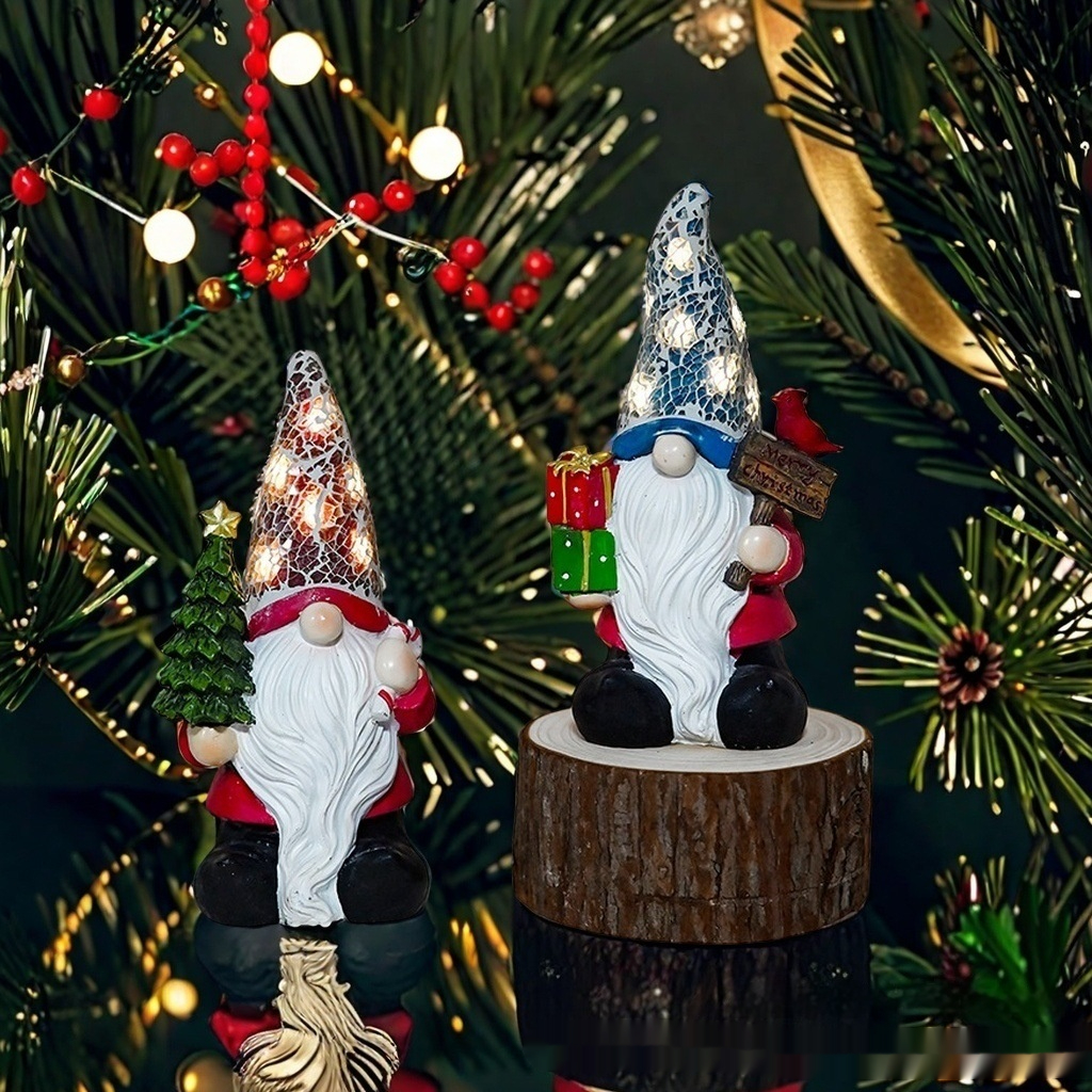 Christmas Tree Old Man's Ground Carved Statue Ornaments
