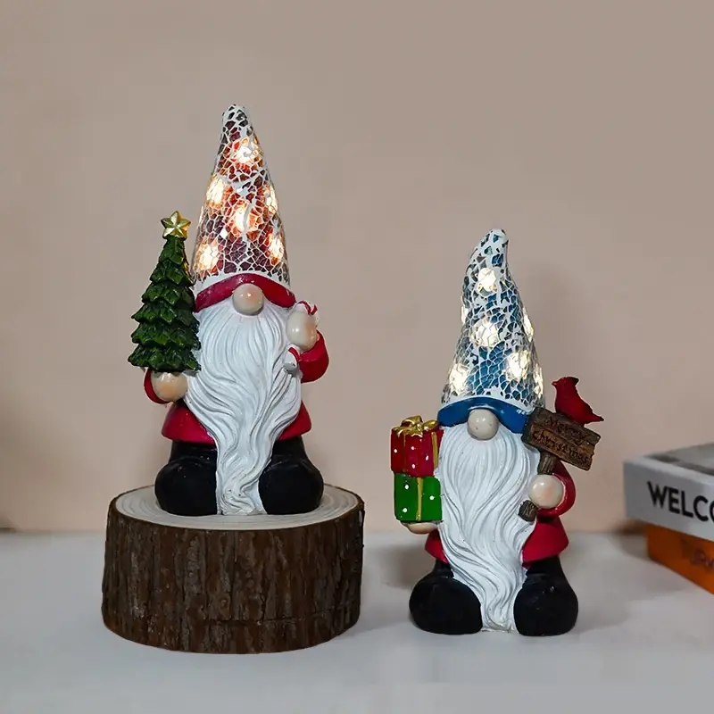Christmas Tree Old Man's Ground Carved Statue Ornaments