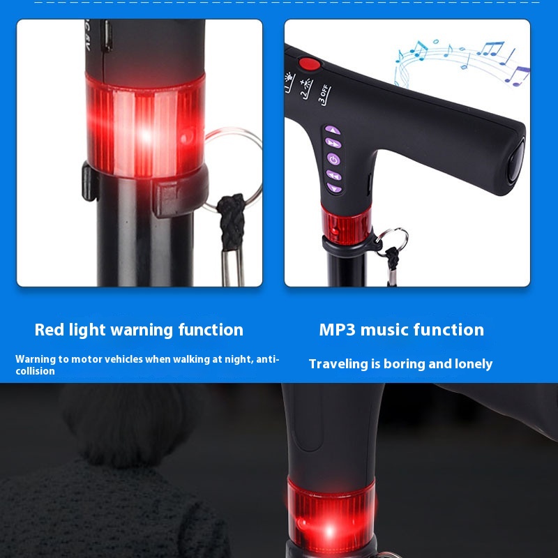 Collapsible Alpenstock Aluminum Alloy With Light