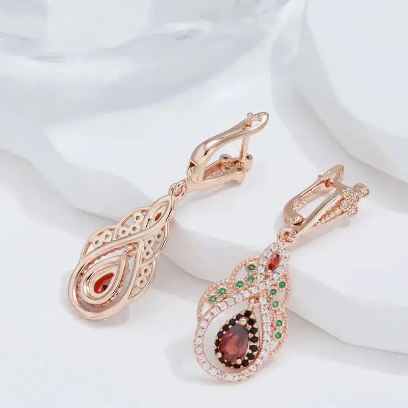 Bohemian Inlaid Artificial Zirconia Earrings