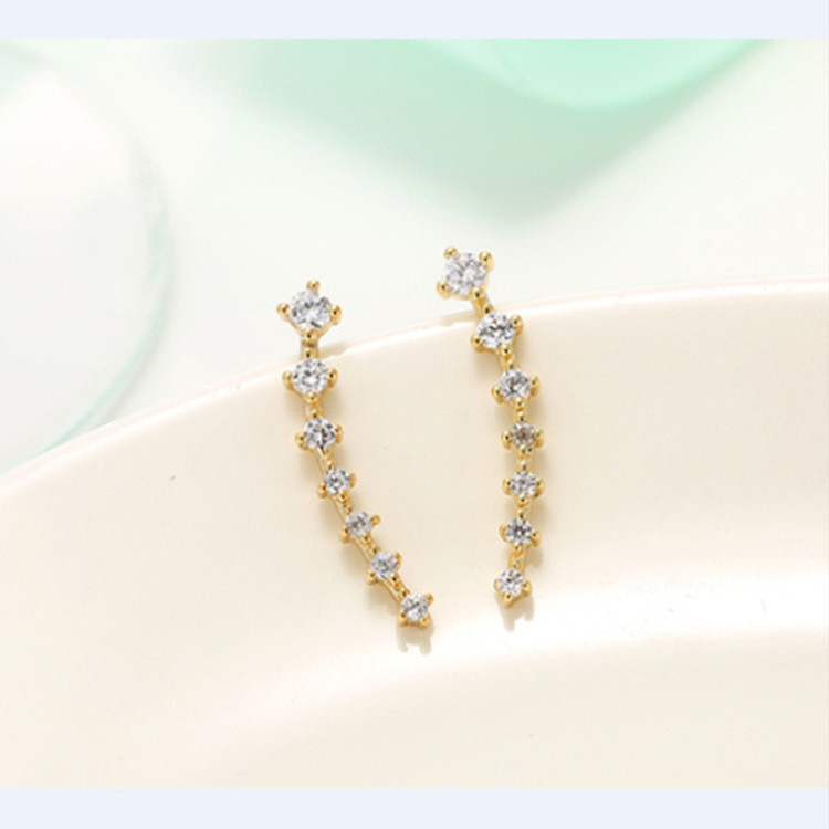 Row diamond earrings