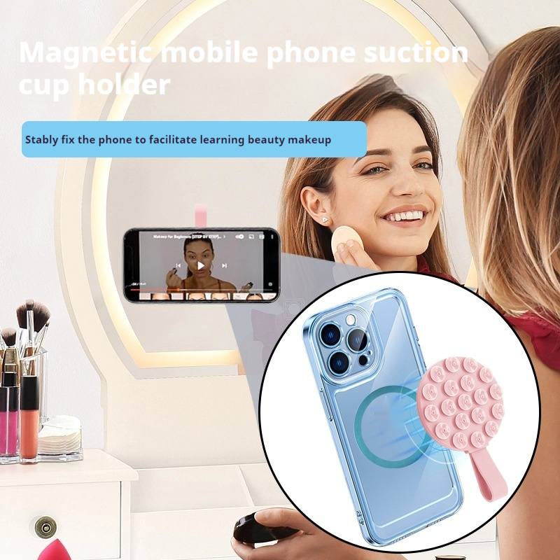 Silicone Strong Magnetic Hand Hanging Portable Silicone Sucker Mobile Phone Holder