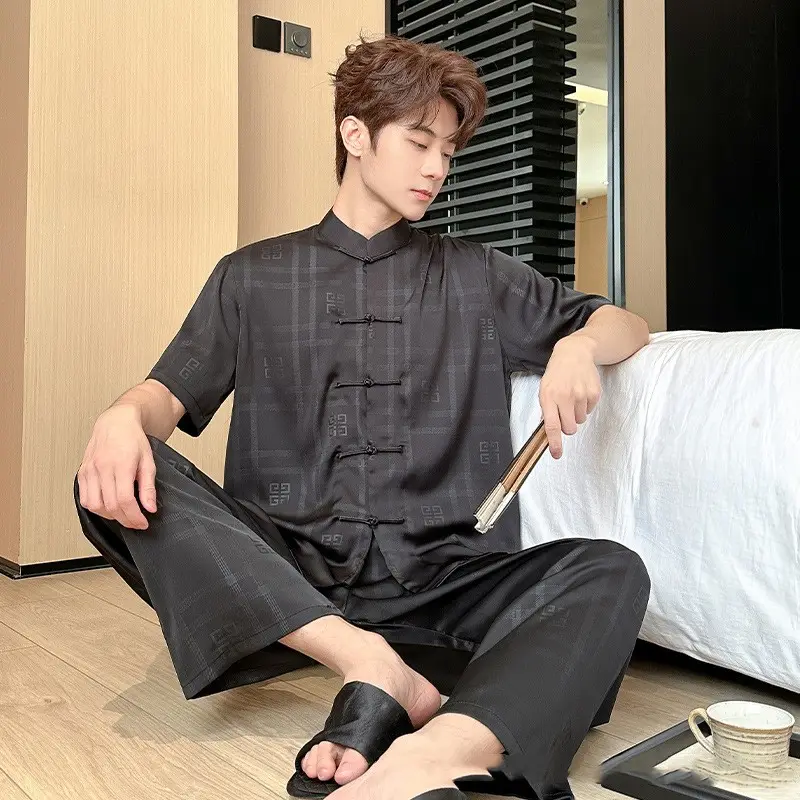 Summer Men's Pajamas Ice Silk Trousers Short