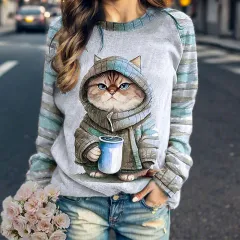 Fashion Digital Casual Loose Women's Sweater - Jl1942-3Xl - View 1