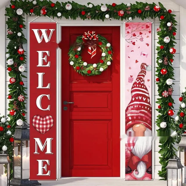 New Romantic Valentine's Day Party Couplet Banner Door Curtain Ldl155 - Shop at LoveMi