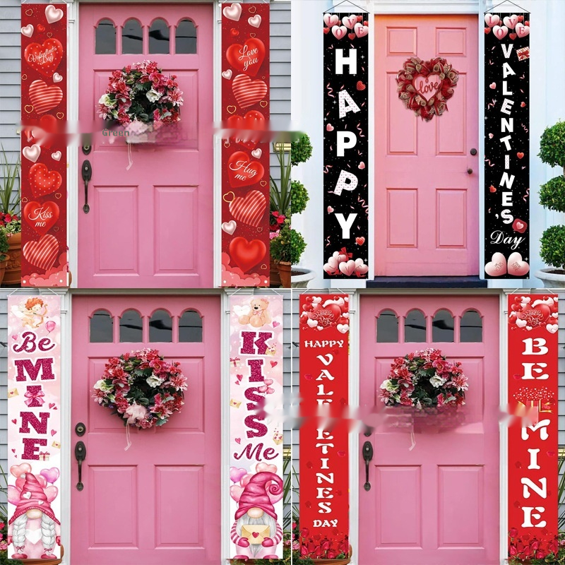 New Romantic Valentine's Day Party Couplet Banner Door Curtain