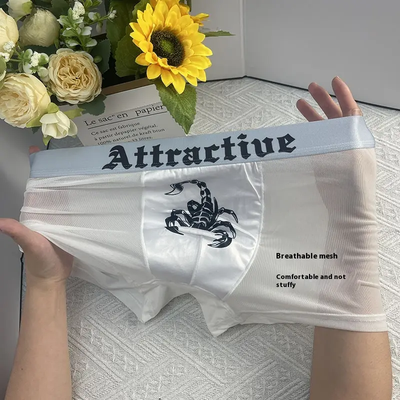 Ice Silk Scorpion Personality Mesh Boxers Quick-drying Breathable Cool Printed Light