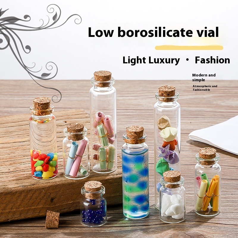 22mm Transparent Cork Wishing Bottle Glass Starry Sky