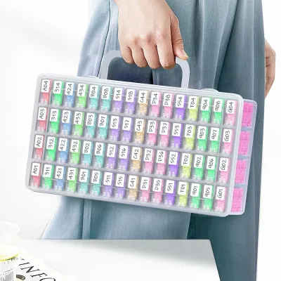 Portable Beaded Storage Transparent Bead Drill Classification Box