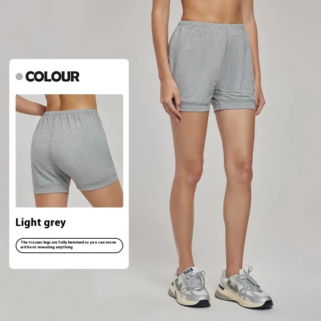 Solid Color Cotton Loose Breathable Workout Shorts Gray - Shop at LoveMi