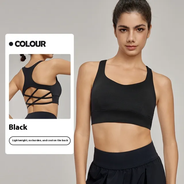 Cross Backless Bra Yoga Workout Top Black - Shop at LoveMi