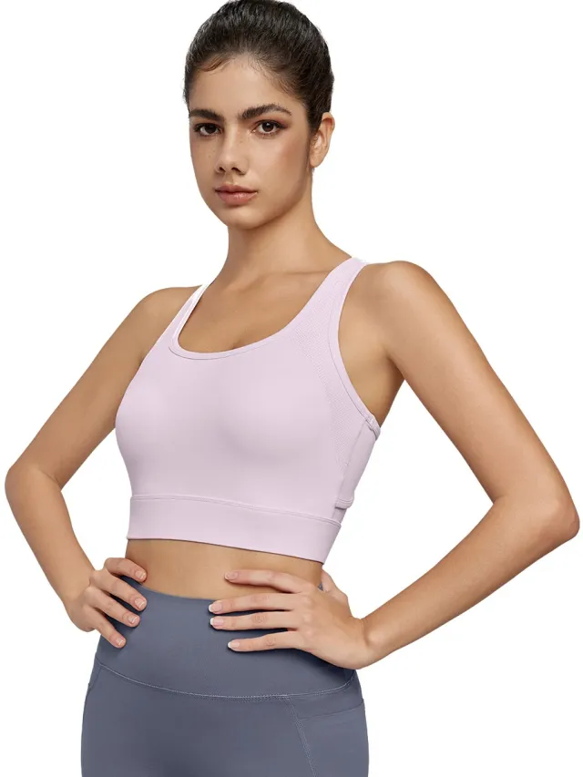 Buckle Sports Underwear Women's Fixed Cup Cool And Breathable Hyacinth Purple - Shop at LoveMi