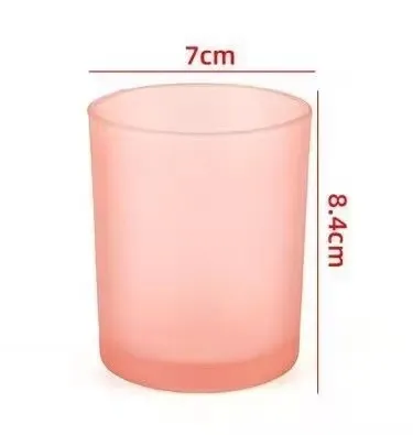 Candlestick Diy Glass Jar Colored Frosted Glass Container 7084 Frosted Powder - Shop at LoveMi