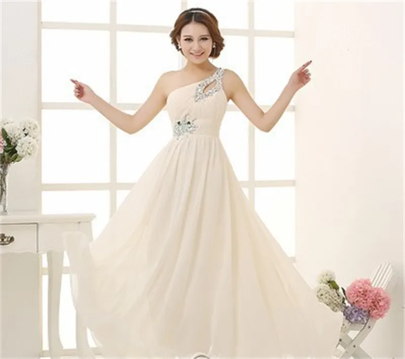 Speed Selling Wedding Bridesmaid Banquet Evening Dress - Champagne-L