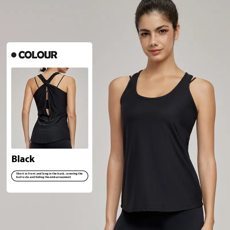 Slim Slimming Hollow Breathable Workout Top - Black