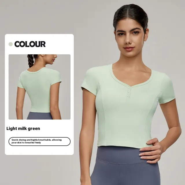 Casual Sports Waist Slimming Workout Top Green - Shop at LoveMi