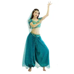 Cosplay Costume Female Belly Dance Performance Costume - Blue - View 1