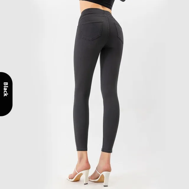 European And American New High Waist Yoga Jeans For Women Black - Shop at LoveMi