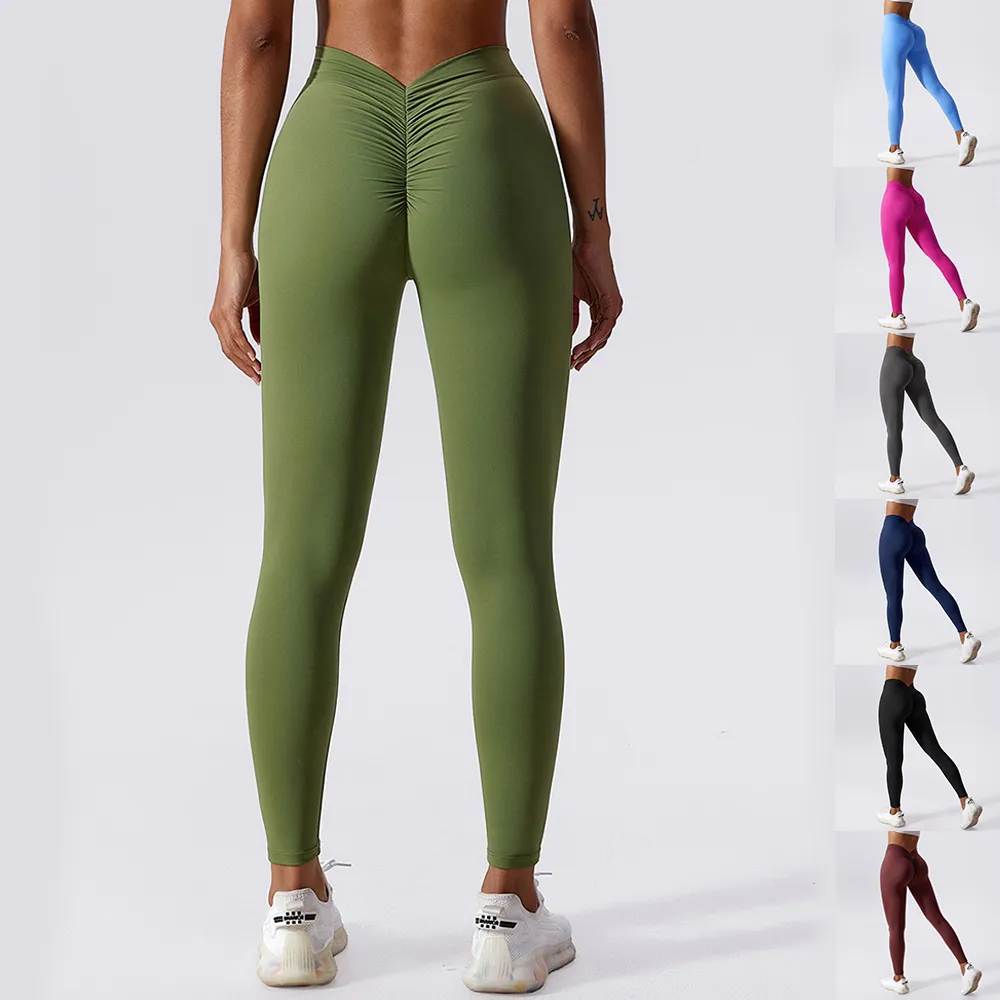 Slim Yoga Fitness Pants Breathable Quick-drying Leggings Peach Hip