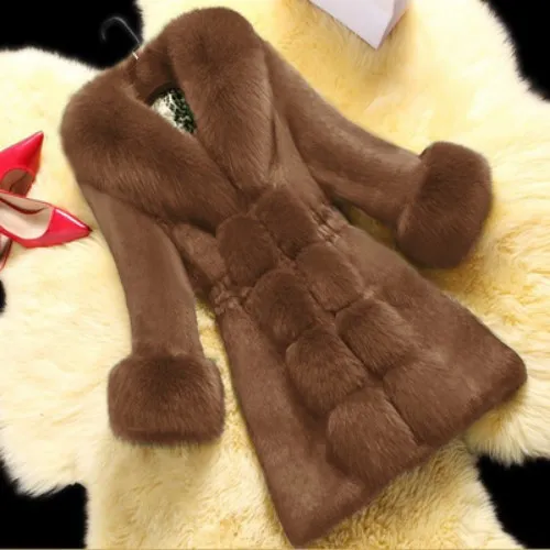 New Style Rabbit Fur Ladies Fur Coat Dark Brown - Shop at LoveMi