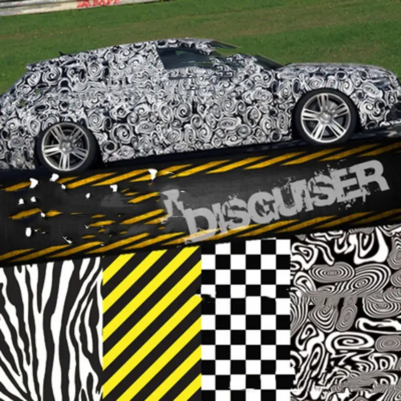 Car Graffiti Colorful Auto Film Zebra Pattern Black And White Plaid