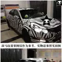 Car Graffiti Colorful Auto Film Zebra Pattern Black And White Plaid view 2