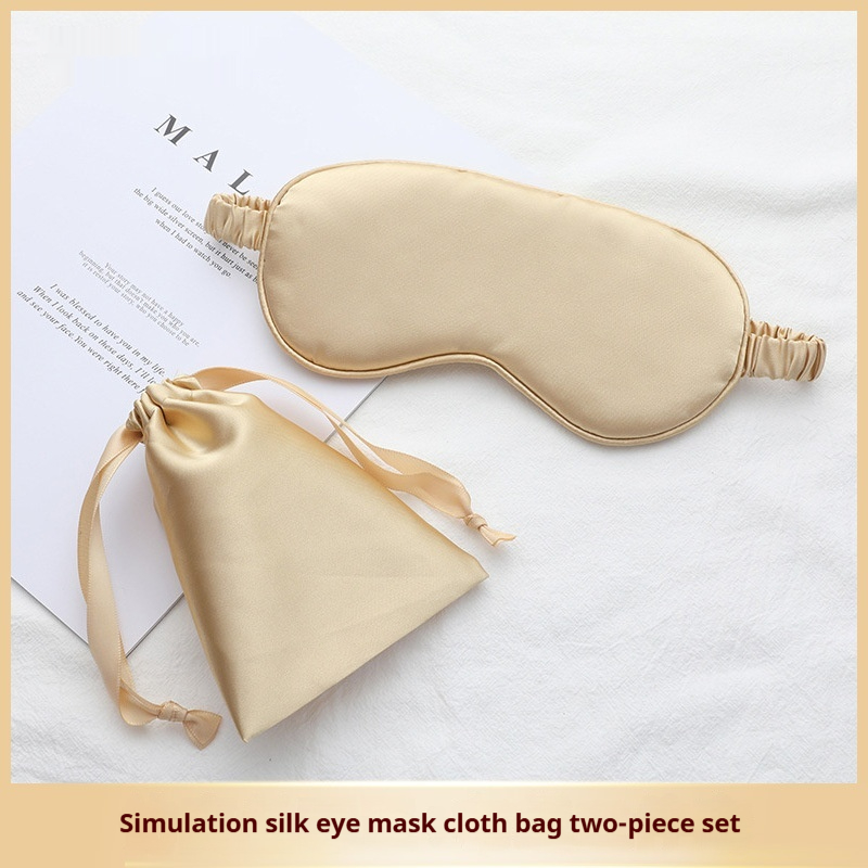 Two-piece Set Storage Artificial Silk Eye Mask