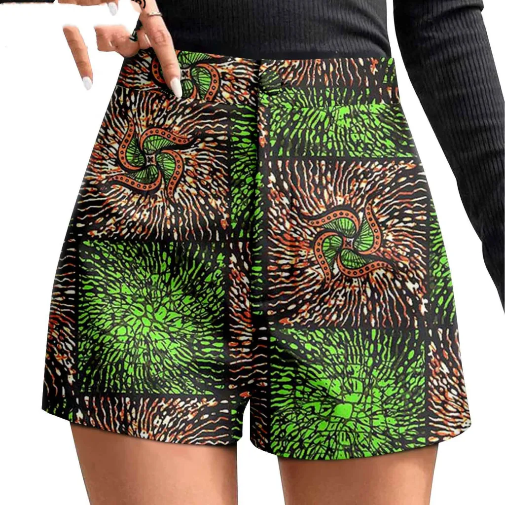 African Duplex Printing Batik Shorts - 714Style-Xxxl