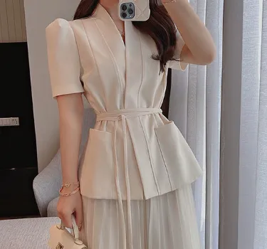 Style Classic Style Suit Skirt Two-piece Suit All-matching - Single Blouse-S