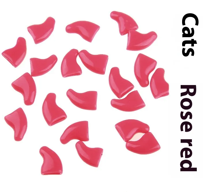 Cat Nail Pet Supplies Cover Suitable For Cat Types - Opp Bag Rose Red