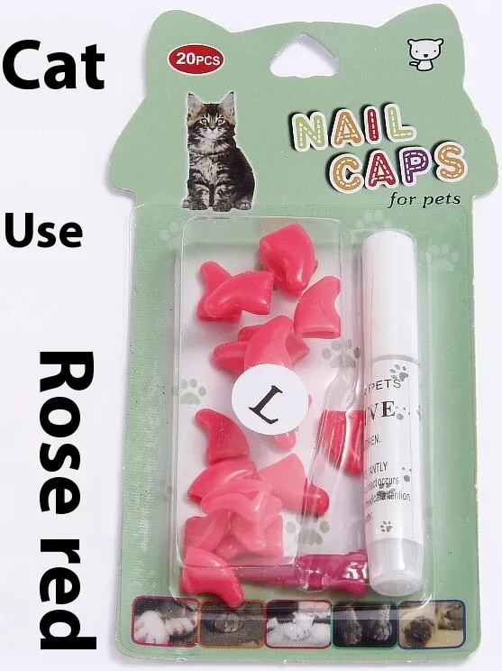 Cat Nail Pet Supplies Cover Suitable For Cat Types Color Box Package Rose Red - Shop at LoveMi