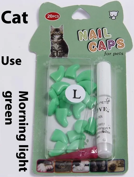 Cat Nail Pet Supplies Cover Suitable For Cat Types - Boxed Morning Light Green