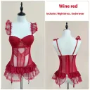 Purplish Red Suspender Skirt