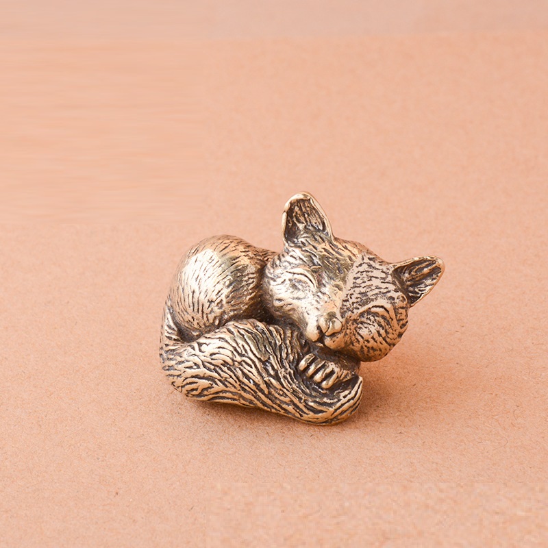 Tea pure brass crafts decorative brass fox ornaments