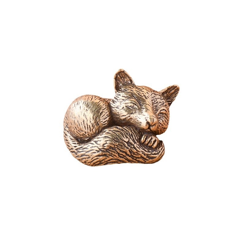 Tea pure brass crafts decorative brass fox ornaments