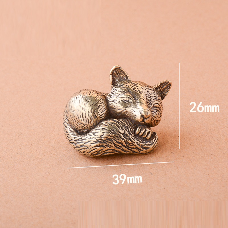 Tea pure brass crafts decorative brass fox ornaments