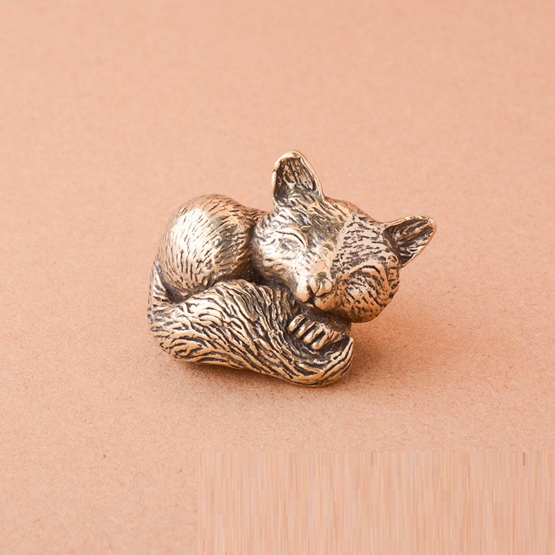 Tea pure brass crafts decorative brass fox ornaments
