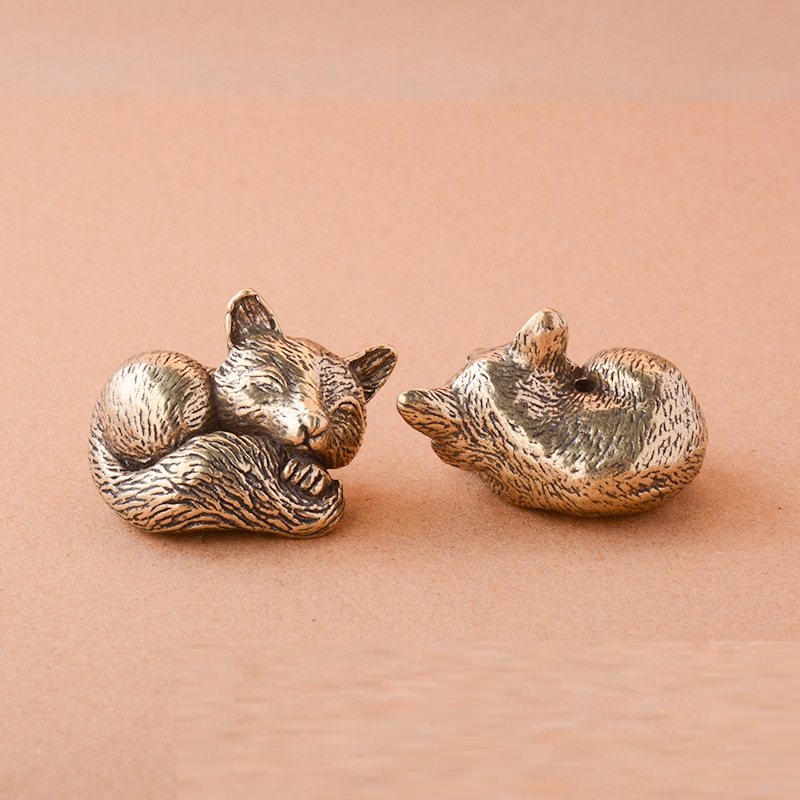 Tea pure brass crafts decorative brass fox ornaments