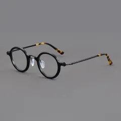 Pure Titanium Fashion Retro Trend Anti-blue Light Glasses - Black - View 1