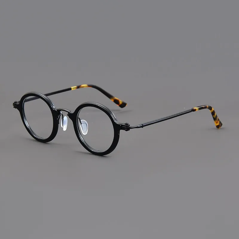 Pure Titanium Fashion Retro Trend Anti-blue Light Glasses - Black