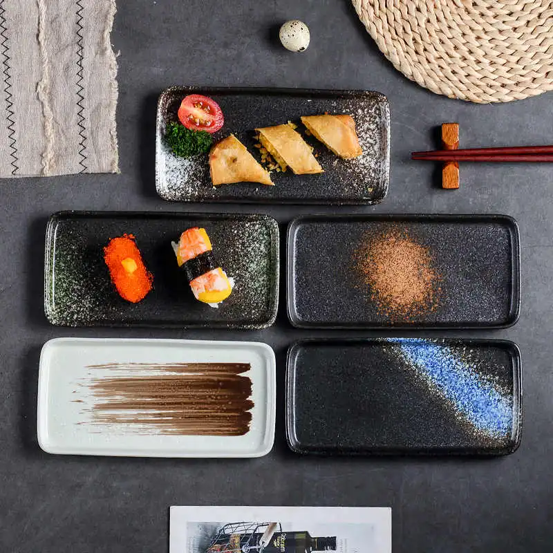 Sushi Plate Creative Rectangular Flat Ceramic Plate
