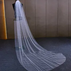 Pearl Bridal Veil Mid-length Fashion High-end Sense - White - View 1