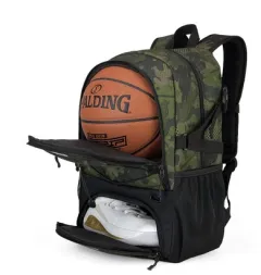 Basketball Football Backpack Boys And Girls Sports Training - Green - View 1